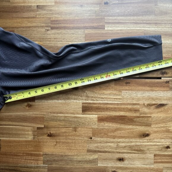 Lululemon Base Pace High Rise Tight Leggings 24" Gray Black Ribbed Sz 14 Pocket - Picture 10 of 14